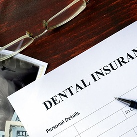 a dental insurance form for the cost of dental implants