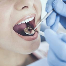 Woman at dental checkup