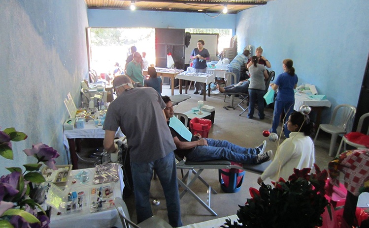 Group of dental patients receiving treatment