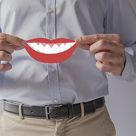 Man holding digital smile