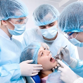 A team of dentists and oral surgeons 