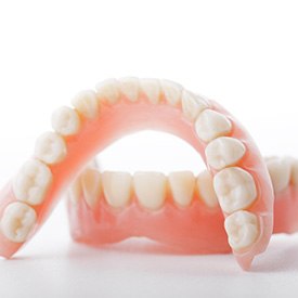 Full dentures in Mesquite on white background