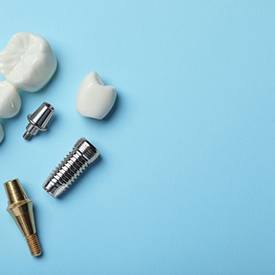 examples of parts of dental implants and dental restorations