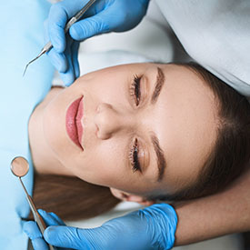 Relaxed woman at dentist