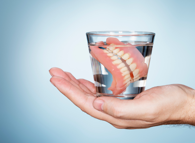 Dentures in a glass